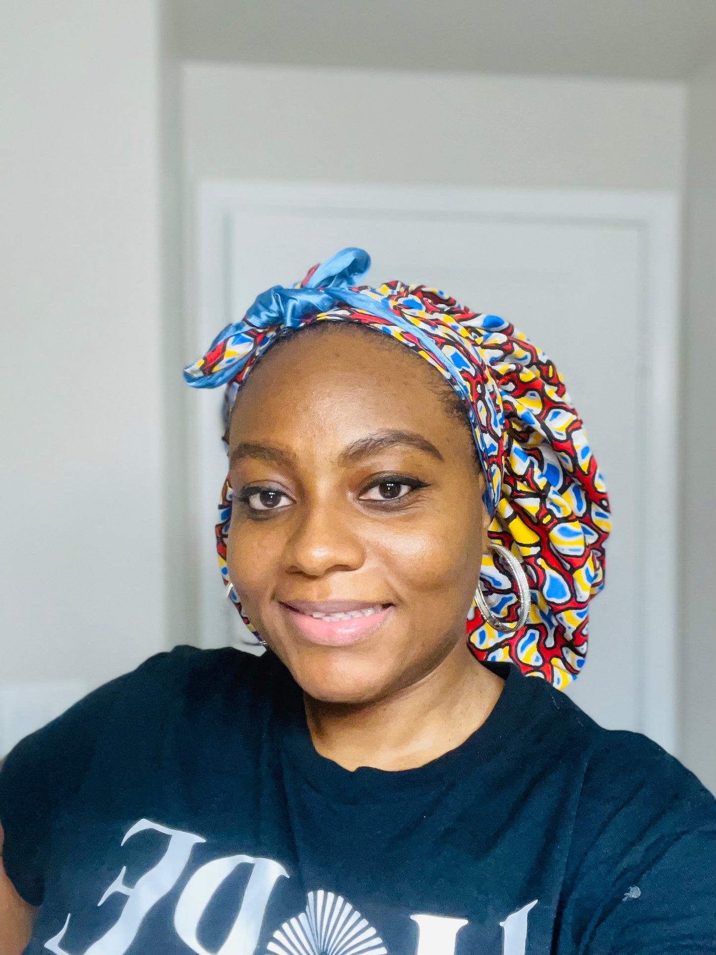 Ankara Hair Bonnets with Tie - XL